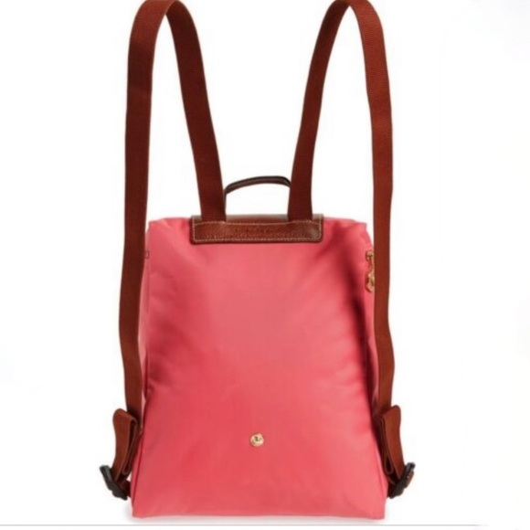 Longchamp Le Pliage Nylon Backpack FLOWER PINK New - Picture 3 of 14